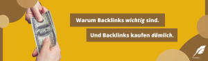 Titelbild eines Ratgebers darüber, warum es nicht sinnvoll ist, Backlinks zu kaufen, und wie man Backlinks kostenlos aufbauen kann..